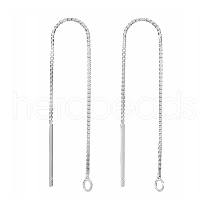 Anti-Tarnish Rhodium Plated 925 Sterling Silver Stud Earring Findings STER-E051-B-01P-1