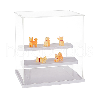 3-Tier Assembled Trasparent Plastic Toys Action Figures Display Riser Boxs ODIS-WH0029-75-1