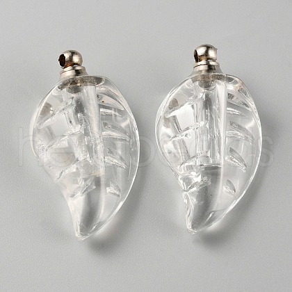 Glass Bottle Locket Pendants GLAA-WH0033-68-1