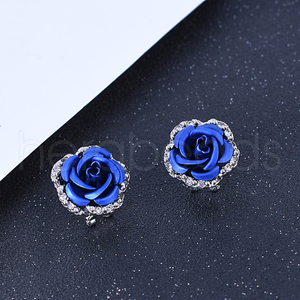 Alloy Rhinestone Stud Earrings WG72A22-04-1