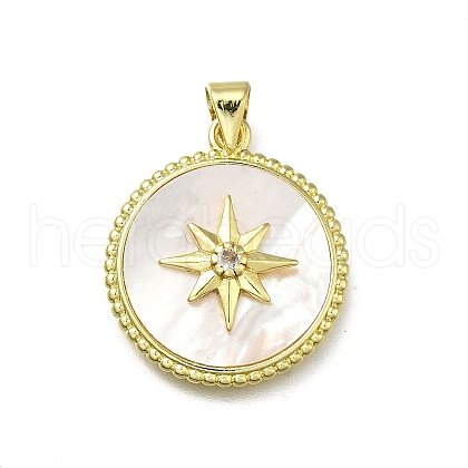Brass Micro Pave Cubic Zirconia Pendants KK-C090-06A-G-1