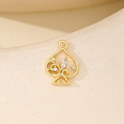 Metal Micro Pave Cubic Zirconia Pendants PW-WGB6EEC-01-1