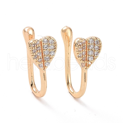 Clear Cubic Zirconia Heart Cuff Earrings ZIRC-I064-05G-1