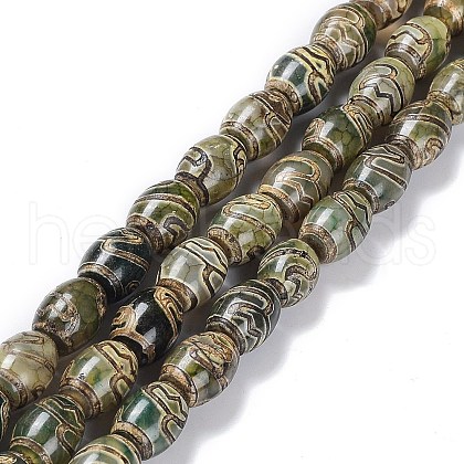 Tibetan Style dZi Beads Strands TDZI-E005-01Q-1