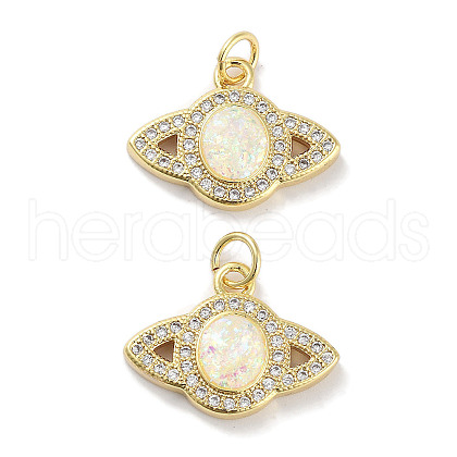 Brass Micro Pave Clear Cubic Zirconia Pendants KK-L213-037G-1