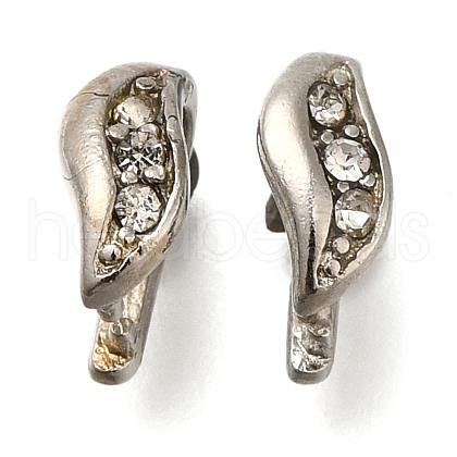 Eco-Friendly PVD Vacuum Plating & Long-Lasting Plated Brass With Rhinestone Pinch Bails KK-S402-04P-NR-1