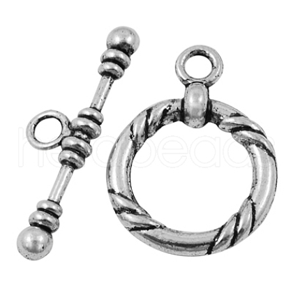 Tibetan Style Alloy Toggle Clasps X-LF10259Y-1