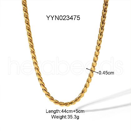 Stainless Steel Cuban Link Chain Necklaces for Women FI8814-2-1