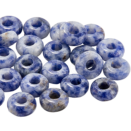 SOFPLATE 30Pcs Natural Blue Spot Jasper European Beads G-SP0001-01A-05-1