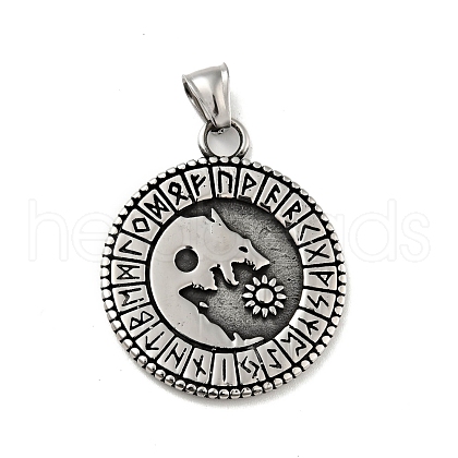 304 Stainless Steel Pendants STAS-C053-18AS-1