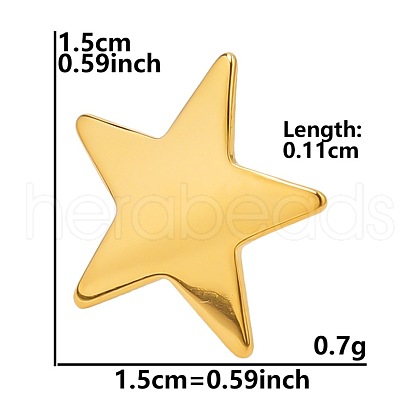 Classic Vintage Star 304 Stainless Steel Stud Earrings for Women GS5707-8-1