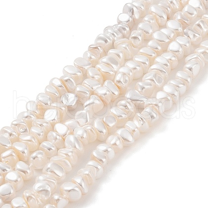 Electroplated Shell Pearl Beads Strands BSHE-C006-03B-1