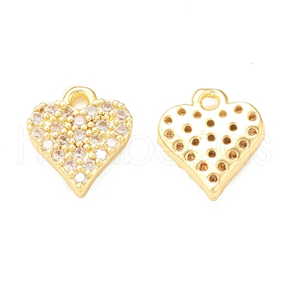 Brass Micro Pave Cubic Zirconia Charms KK-P228-41G-1