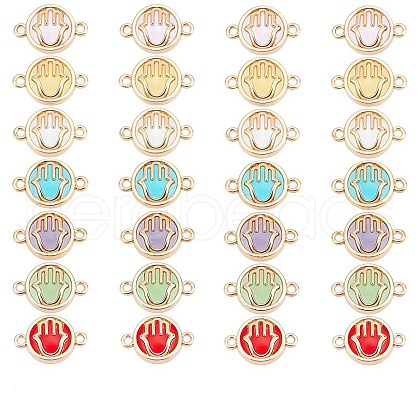 ARRICRAFT 32Pcs 7 colors Glass Connector Charms GLAA-AR0001-29-1