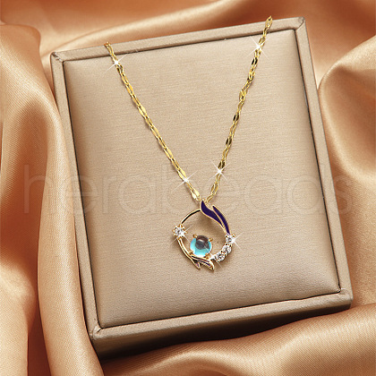 Alloy Crystal Rhinestone Pendant Necklaces for Women WGDF473-19-1