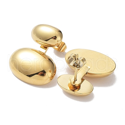 Ion Plating(IP) 304 Stainless Steel Stud Earrings EJEW-C062-06G-1