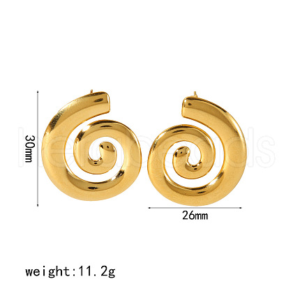 Vortex Spiral Stainless Steel Stud Earrings FS-WGA50D5-01-1
