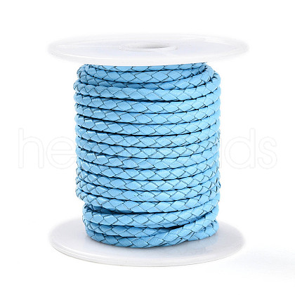 Braided Cowhide Leather Cord NWIR-N005-01N-3mm-1