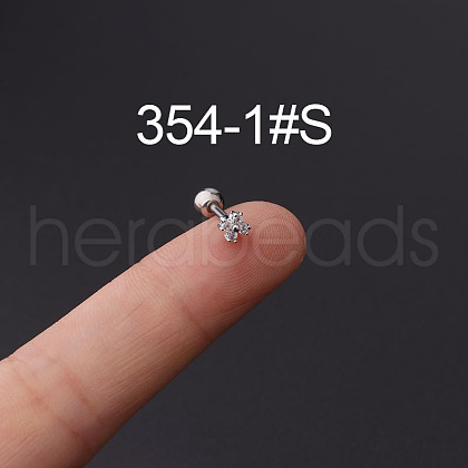316L Stainless Steel Micro Pave Cubic Zirconia Cartilage Earrings WG094CA-01-1