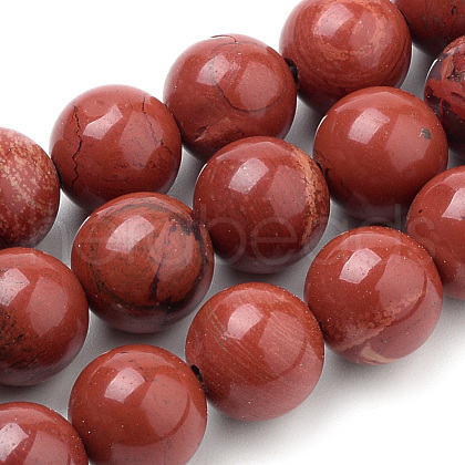 Natural Red Jasper Beads Strands X-G-S259-29-8mm-1