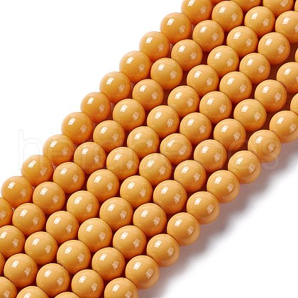 Painted Glass Bead Strands DGLA-S071-8mm-22-1