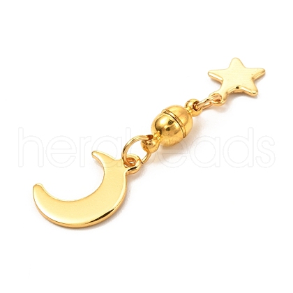 Round Brass Magnetic Clasps with Loops FIND-JF00095-01-1