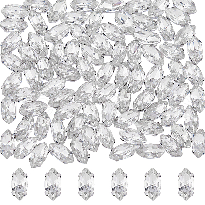 DICOSMETIC 200Pcs Horse Eye Sew on Rhinestone RGLA-DC0001-07A-1
