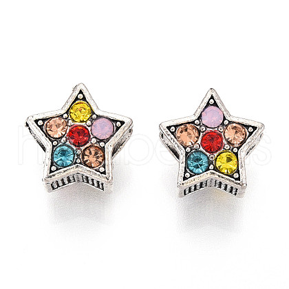 Alloy Rhinestone European Beads FIND-N009-17B-AS-1