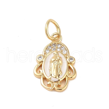 Brass Micro Pave Clear Cubic Zirconia Pendants KK-E111-31J-G-1