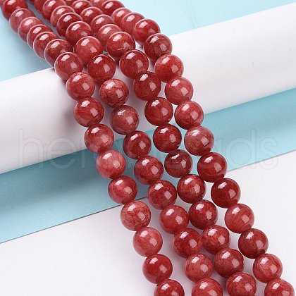 Dyed Natural Jade Beads Strands G-D434-8mm-08-1-1