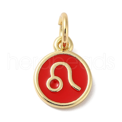 Real 18K Gold Plated Brass Enamel Charms KK-L216-001G-H03-1