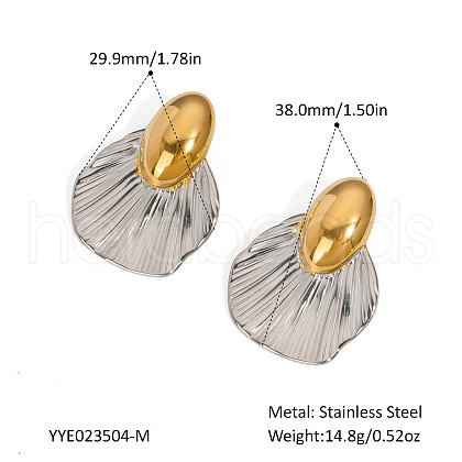 Stainless Steel Two Tone Stud Earrings MA4324-3-1