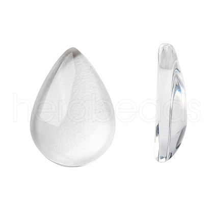 Transparent Teardrop Glass Cabochons GGLA-R024-14x10-1