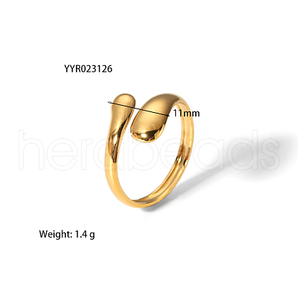 Simple and Elegant Stainless Steel Snake Cuff Rings IR8532-1