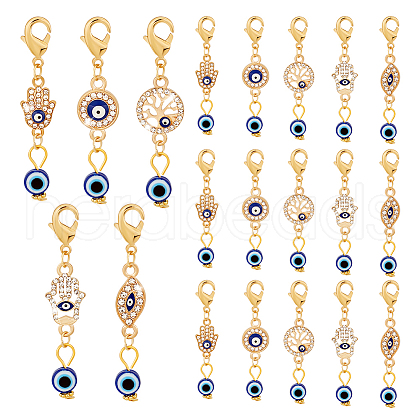   20Pcs Evil Eye Theme Pendant Decorations HJEW-PH0001-77-1