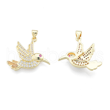 Brass Micro Pave Cubic Zirconia Pendants ZIRC-N039-273B-1