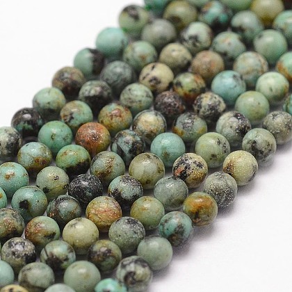 Natural African Turquoise(Jasper) Beads Strands X-G-N0188-02-3mm-1