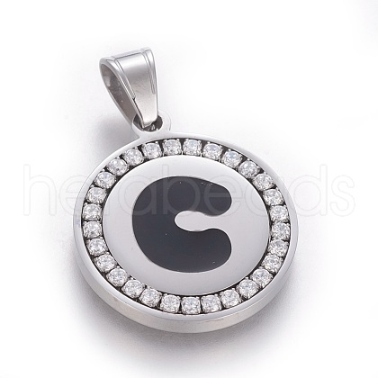 304 Stainless Steel Enamel Pendants STAS-E439-90C-P-1