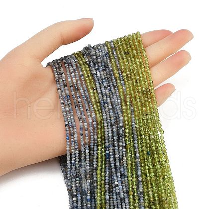 Natural Kyanite & Olive Quartz Beads Strands G-RM2025425-A02-2mm-1