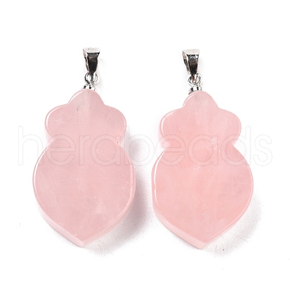 Natural Rose Quartz Pendants G-A203-02E-P-1