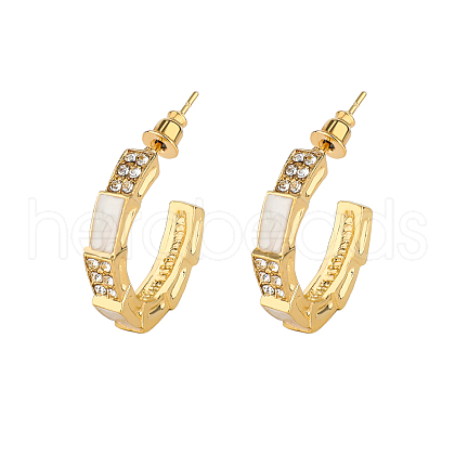 Elegant and Fashionable Golden Plated 304 Stainless Steel Hoop Earrings for Women XK6117-3-1