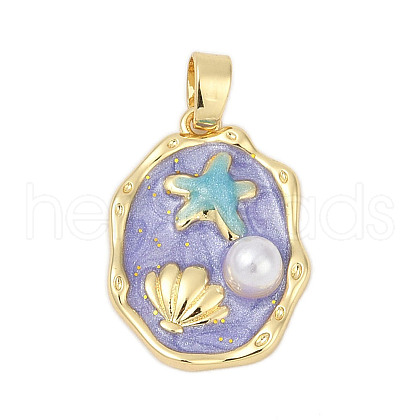 Brass Enamel Pendants KK-U068-02A-01G-1