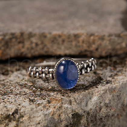 925 Sterling Silver with Natural Kyanite Finger Rings WGB2E64-33-1
