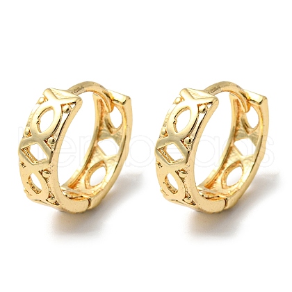 Brass Hollow Hoop Earrings EJEW-M236-01H-G-1