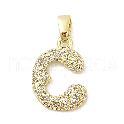 Brass Micro Pave Cubic Zirconia Pendants ZIRC-C012-01G-03-1