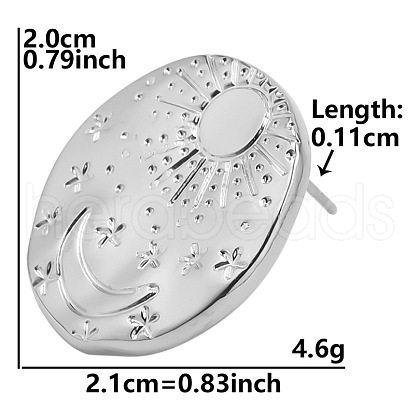 Non-Tarnish Fashionable Sun 304 Stainless Steel Stud Earrings for Women HA8439-3-1