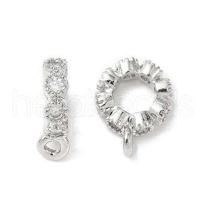 Brass Micro Pave Clear Cubic Zirconia Tube Bails KK-A254-02B-P-1