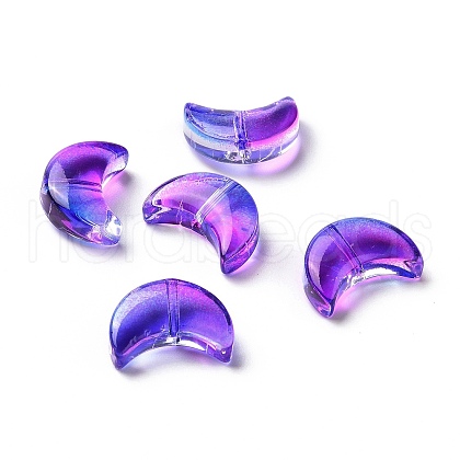 Transparent Spray Painted Glass Beads GLAA-I050-04E-1