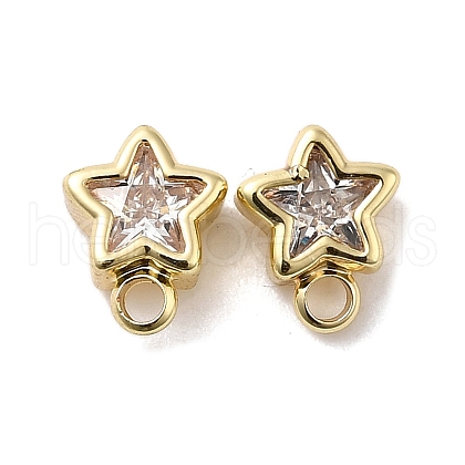 Brass with Cubic Zirconia Stud Earrings Finding KK-Q048-16G-1
