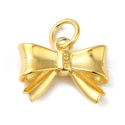 925 Sterling Silver Bowknot Charms STER-K180-01G-1
